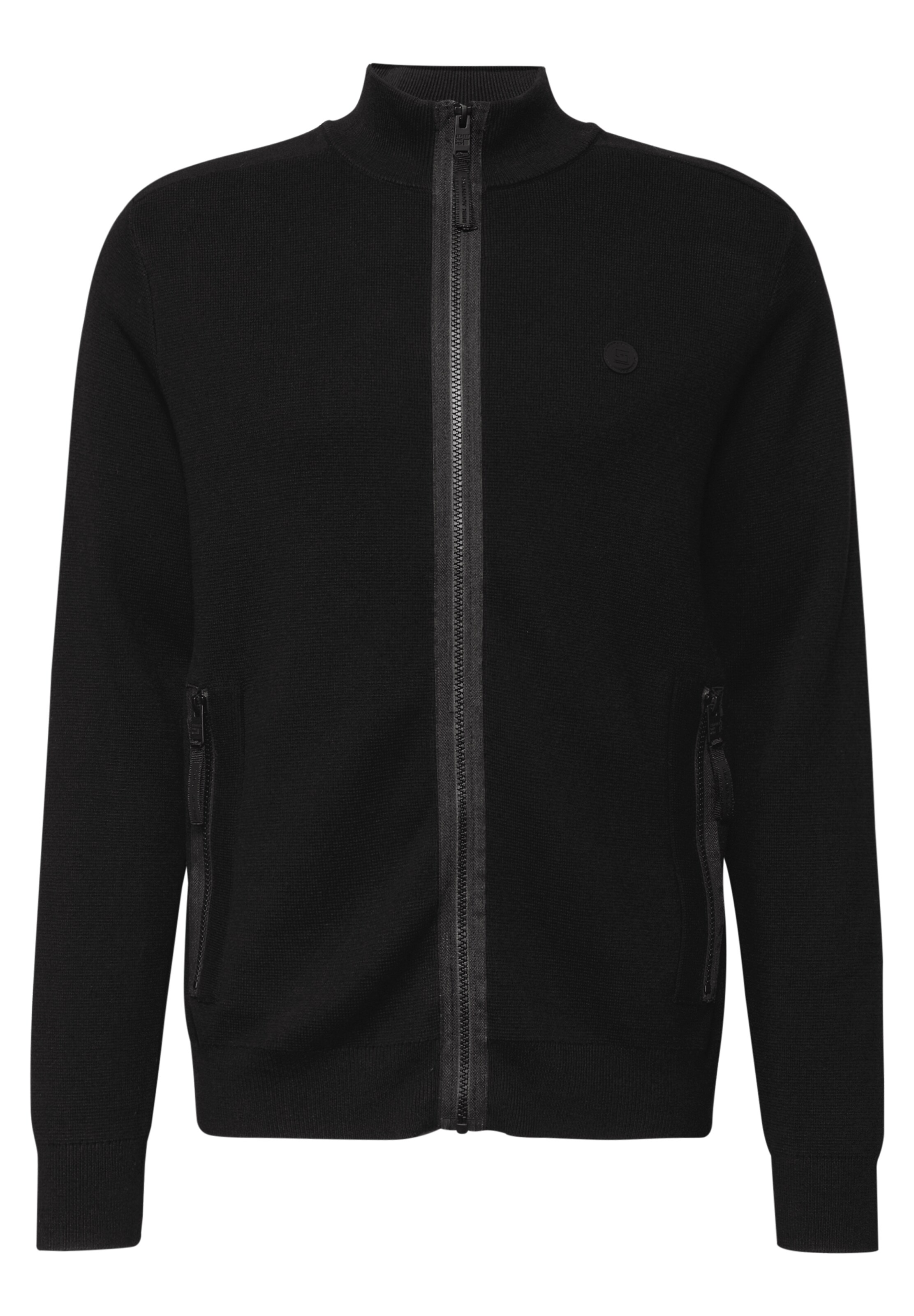 Street One MEN Strickjacke in Schwarz: Vorderseite