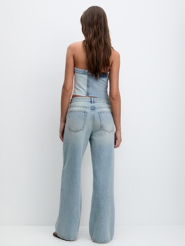 Pull&Bear Wide leg Jeans i blå