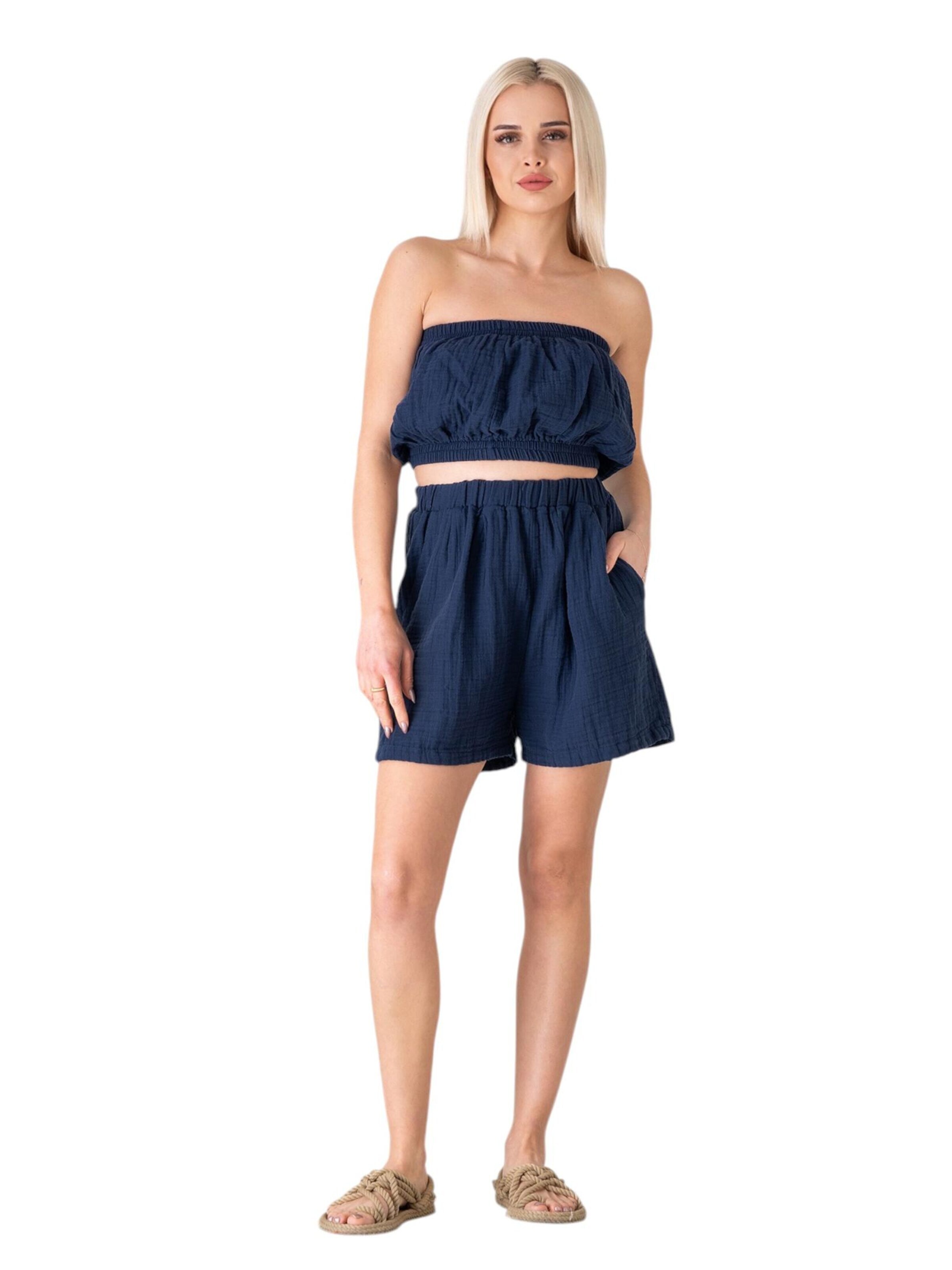 WENOR Wide leg Broek 'NOOR' in Blauw
