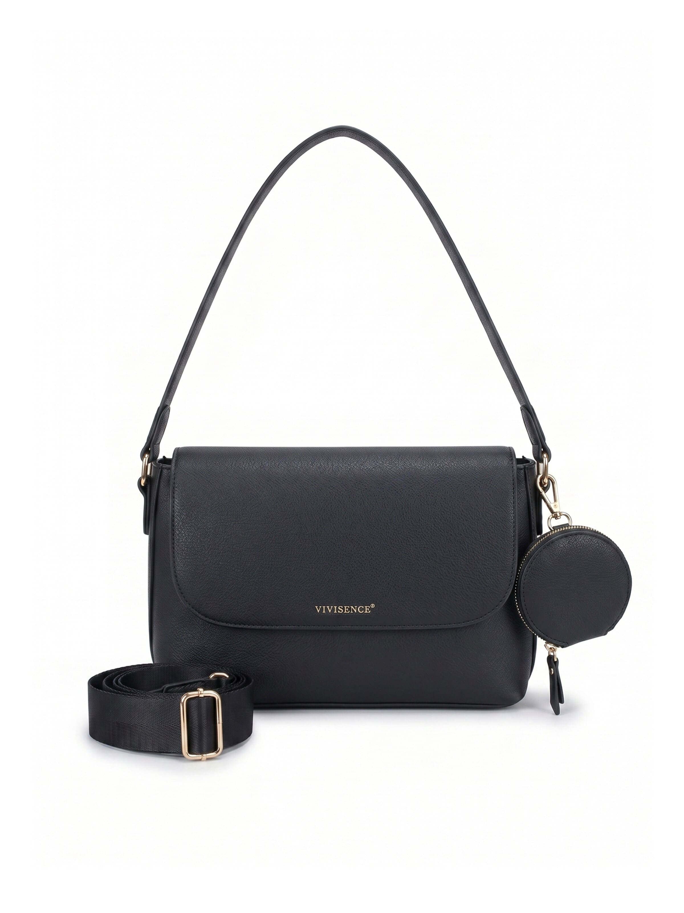 Vivisence Schultertasche 'T0024'‌‌‌‌‌‌ in Schwarz: Vorderseite