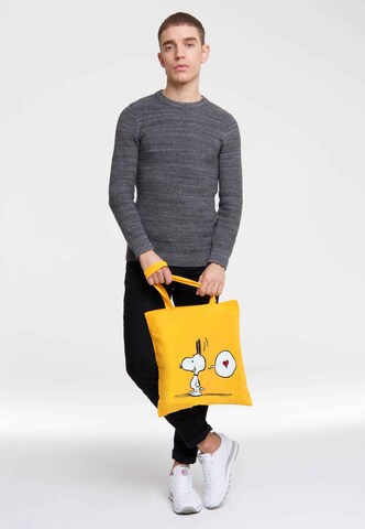LOGOSHIRT Shopper 'Peanuts - Snoopy in Love' in Yellow: front