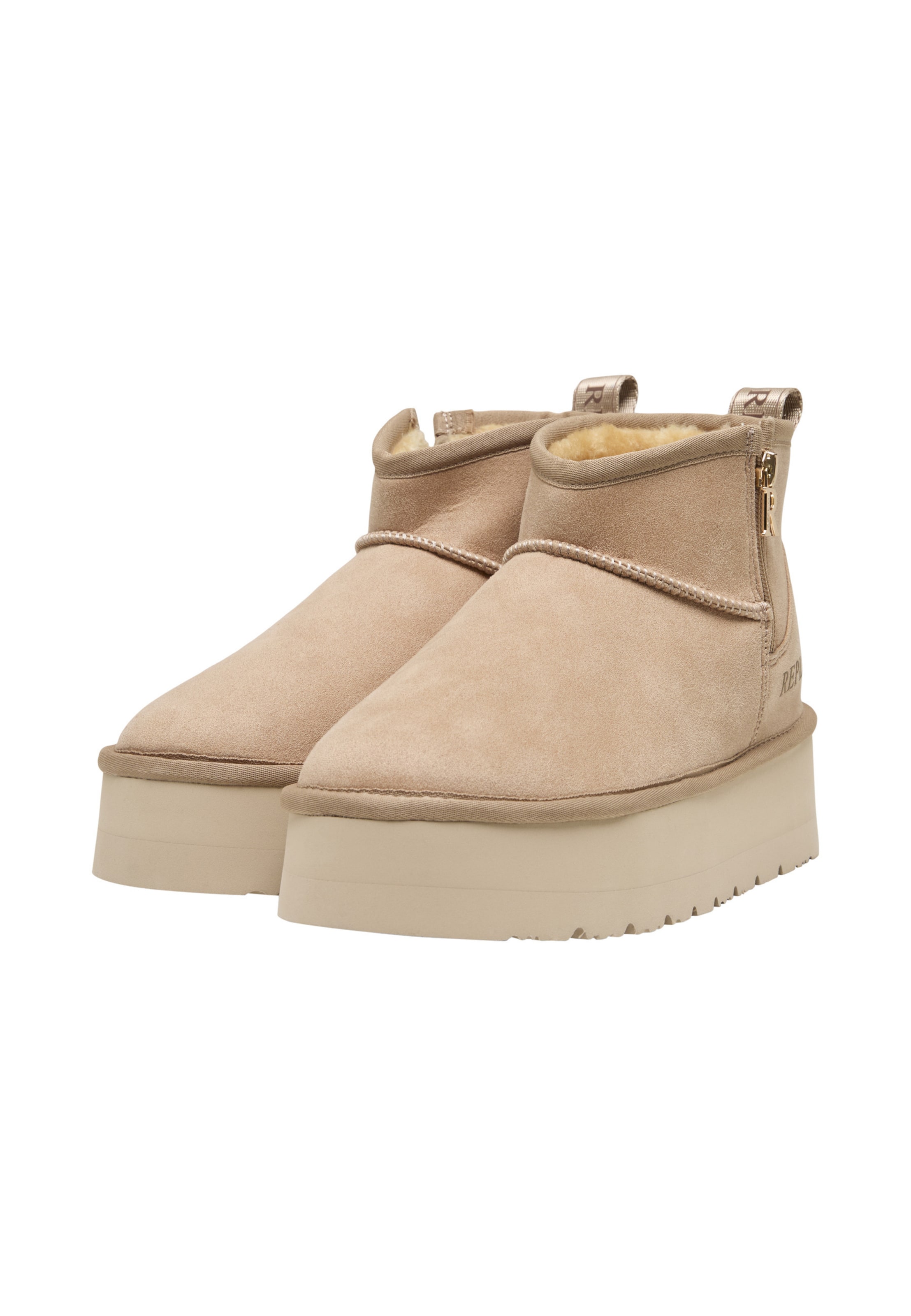 REPLAY Boots 'Zip' in Beige