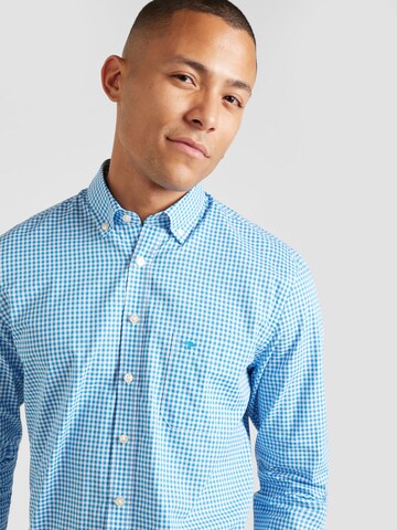 FYNCH-HATTON Regular fit Button Up Shirt 'Classic Vichy, B.D., 1/1' in Blue