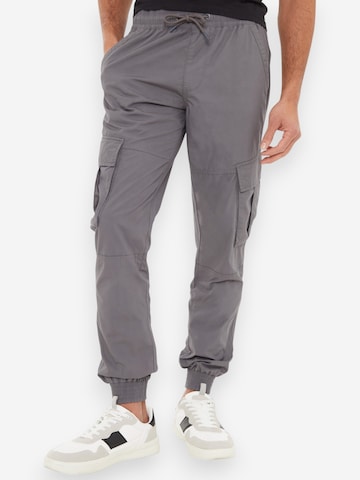 Threadbare Slimfit lange Cargohose 'Prince' in Grau: Vorderseite