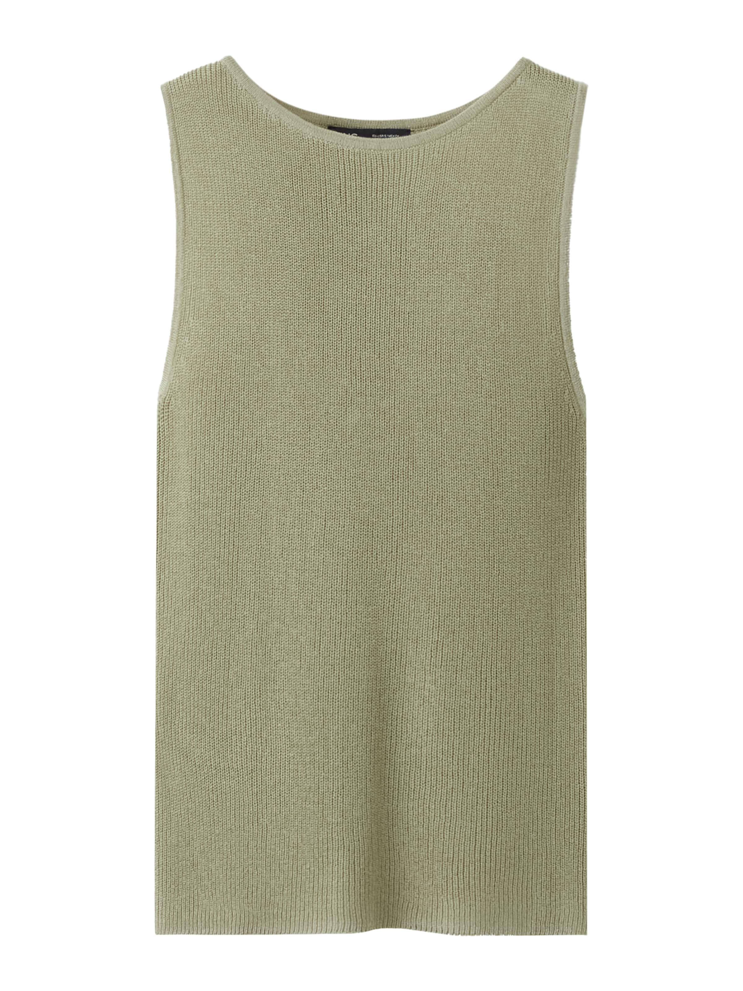 MANGO Vyšívaný top - Zelená: predná strana