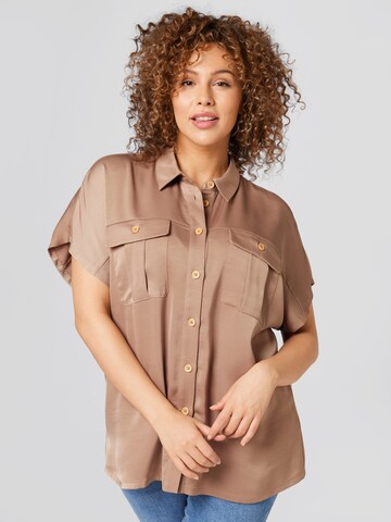 Guido Maria Kretschmer Curvy Blouse 'Levinia' in Brown: front