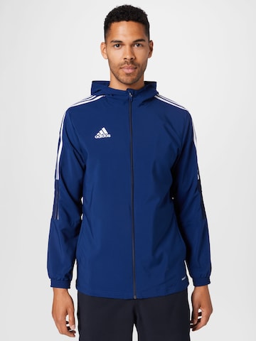 ADIDAS SPORTSWEAR Skinny Training jacket 'Tiro 21' in Blue: front