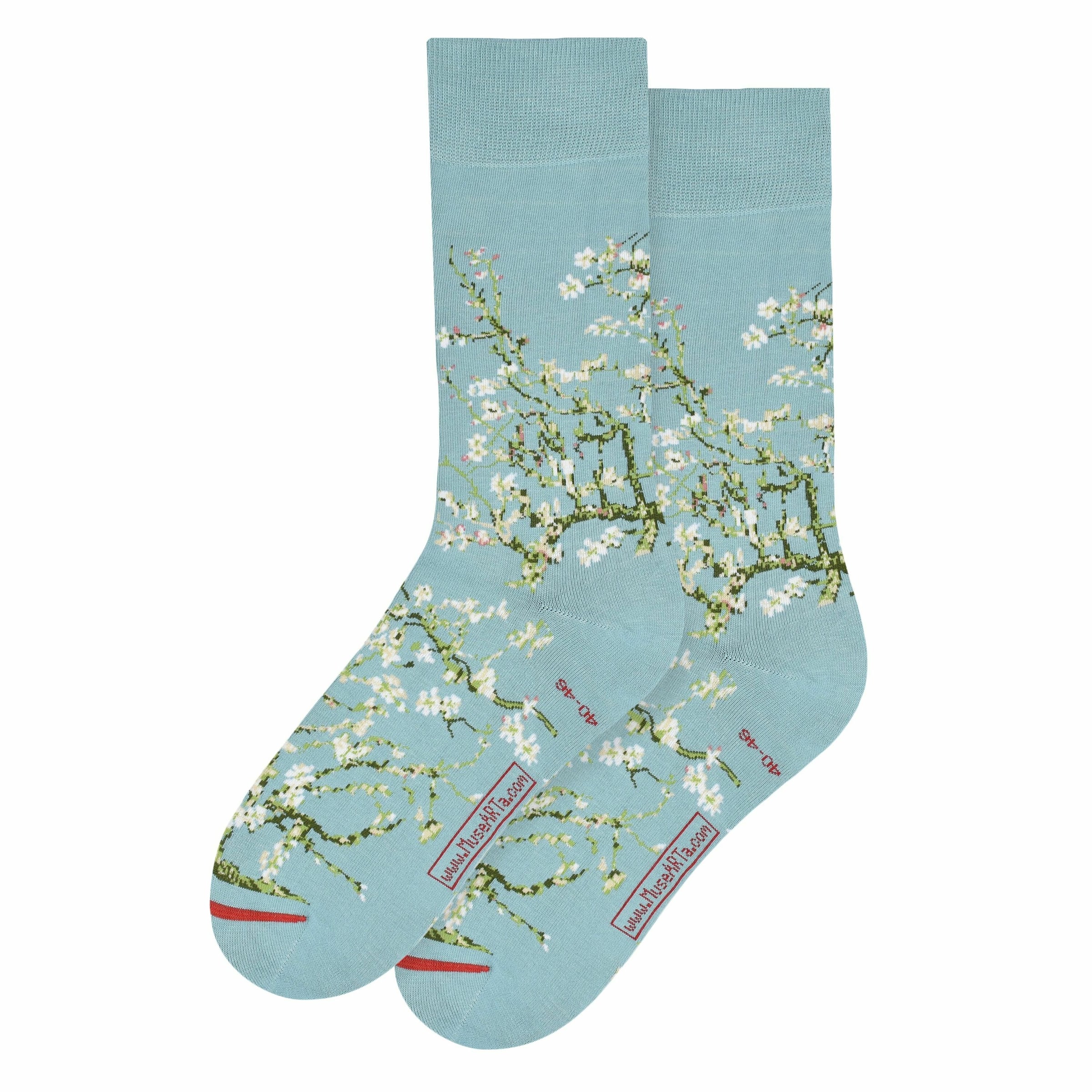 MuseARTa Socken Vincent Van Gogh - Blühende Mandelblüten in Mischfarben 