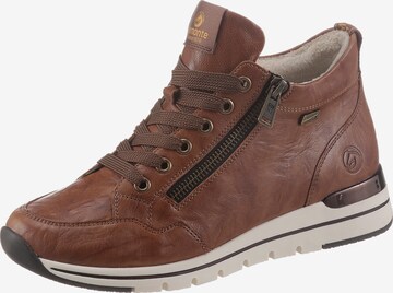 REMONTE High-Top Sneakers in Brown: front