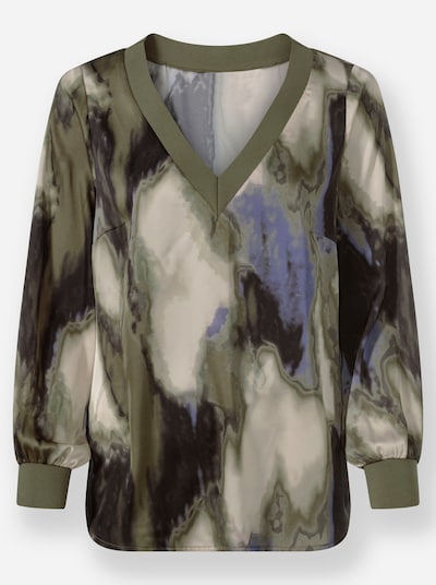 heine Bluse in creme / blau / khaki, Produktansicht