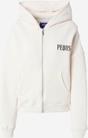 Pequs - Sudadera con cremallera en beige: frente