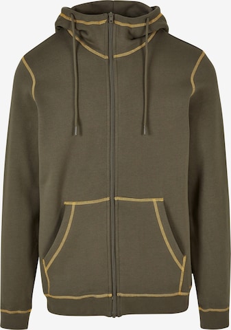 Urban Classics Zip-Up Hoodie in Green: front