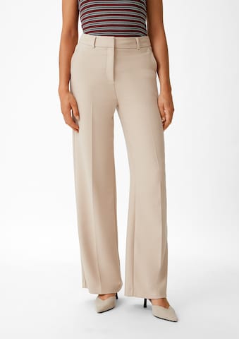 Wide Leg Pantalon à plis COMMA en beige : devant