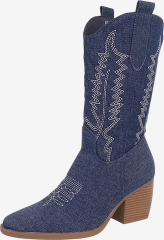 Ital-Design Stiefel in Blau: Vorderseite