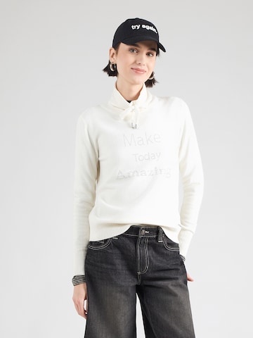 ZABAIONE Pulover 'Ra44na' | bela barva: sprednja stran