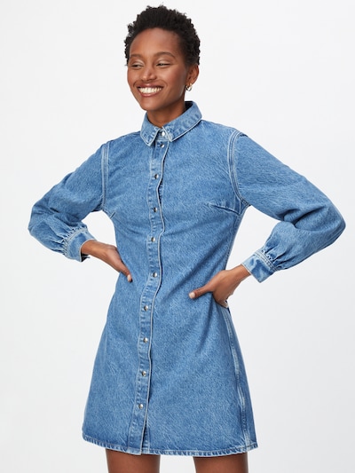 Rochie tip bluză 'Moonstone' Samsoe Samsoe pe denim albastru, Vizualizare model