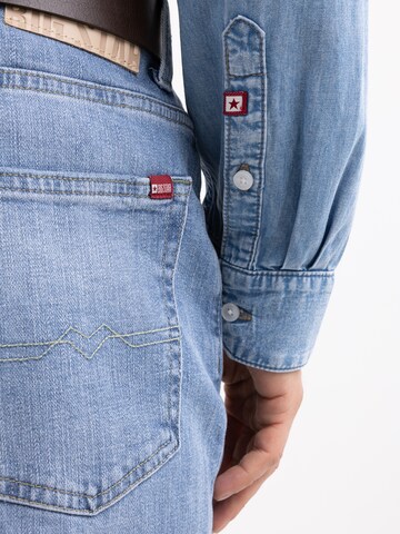 BIG STAR Regular fit Button Up Shirt 'Jason' in Blue