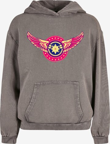 ABSOLUTE CULT Sweatshirt 'Captain Marvel - Movie Wings Patch' in Grey: front