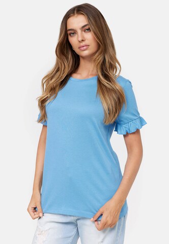 Cotton Candy T-Shirt 'Bamie' in Blau