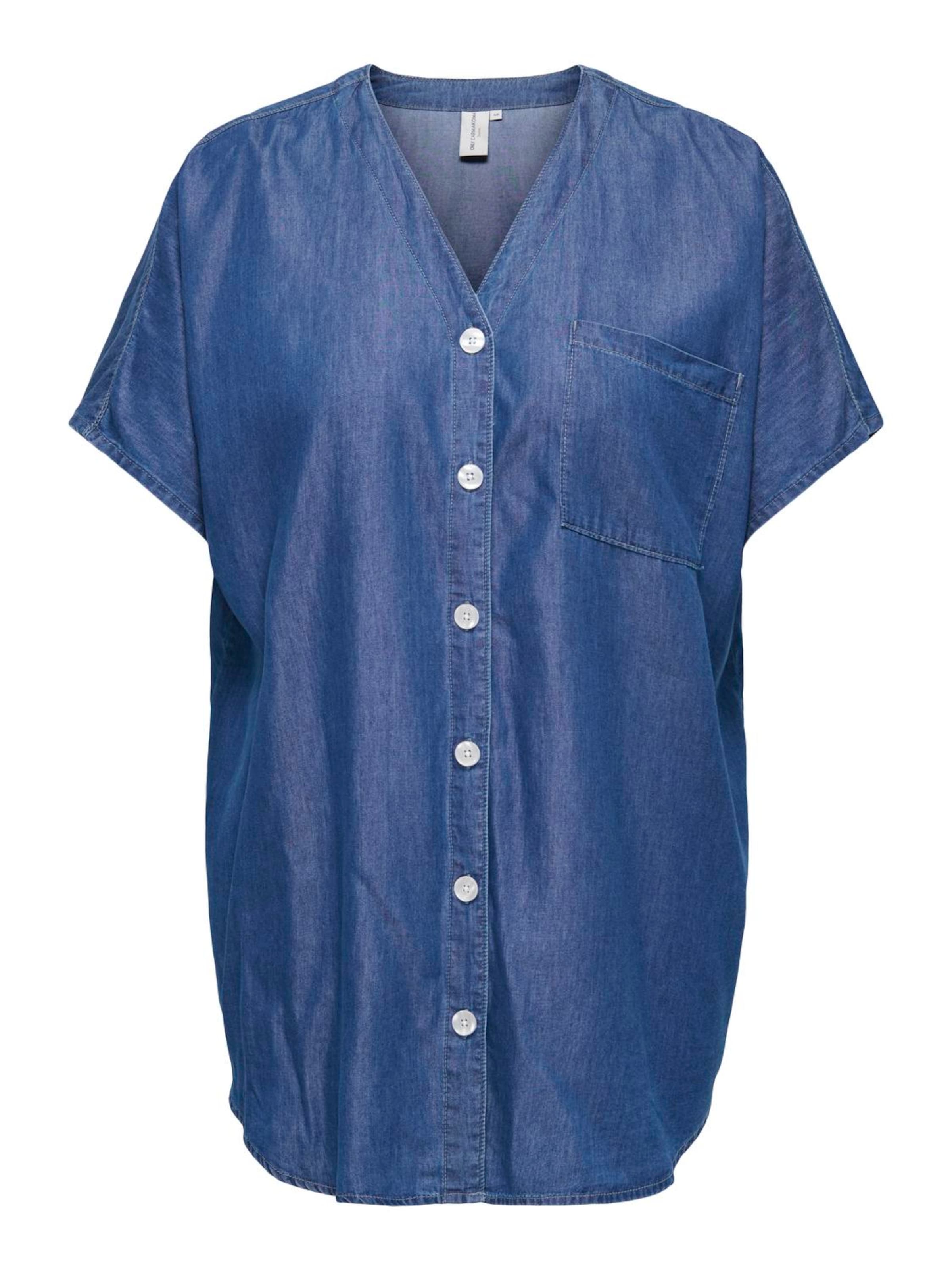 ONLY Carmakoma Bluse in Blau: Vorderseite