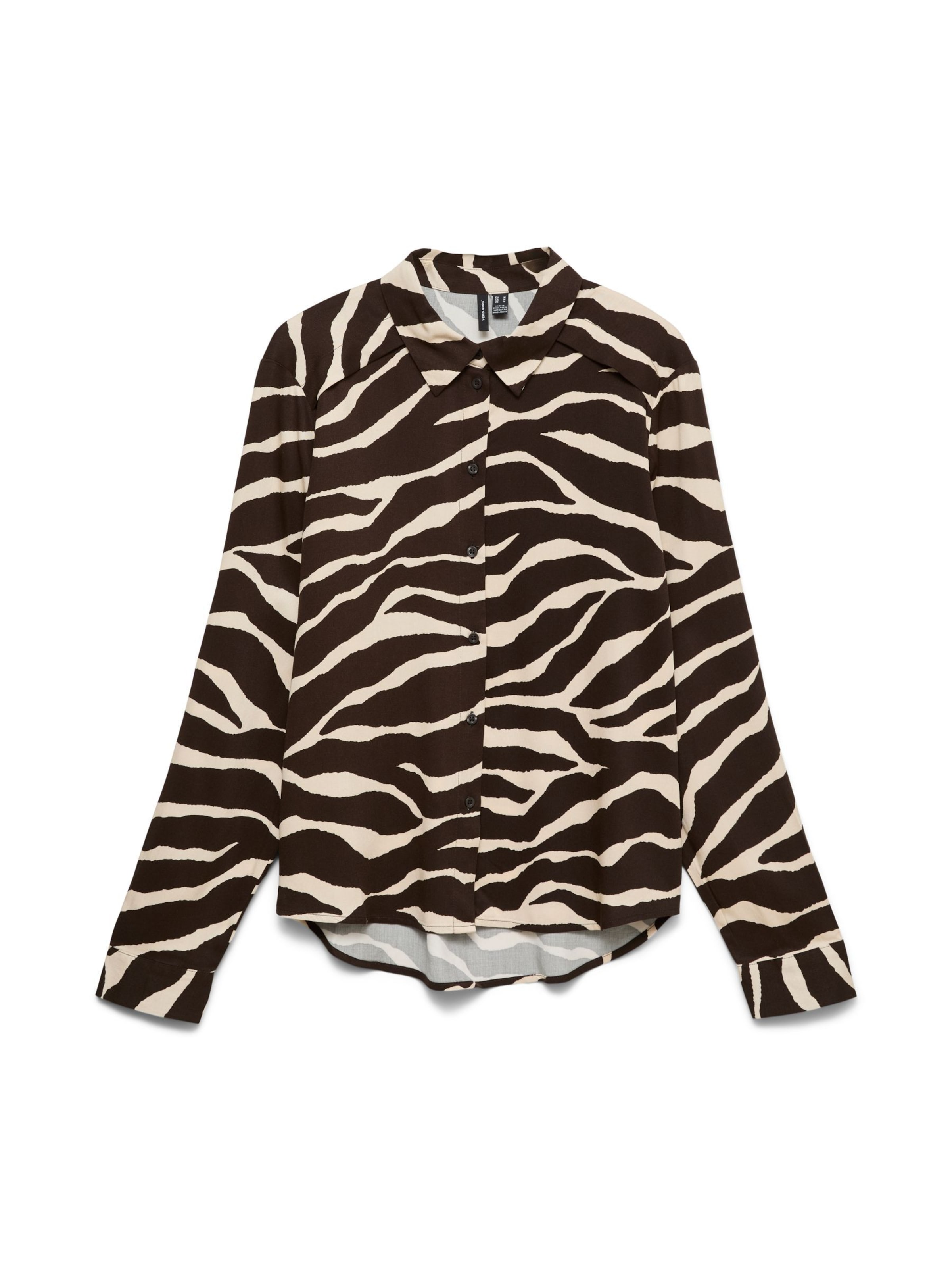 Vero Moda Curve Blouse 'VMMaddie' in XXL in de kleur Lichtbeige / Chocoladebruin, Productweergave