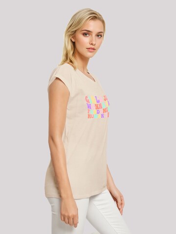 F4NT4STIC T-Shirt 'Girls Just Wanna Have Fundamental Rights Frauentag' in Beige