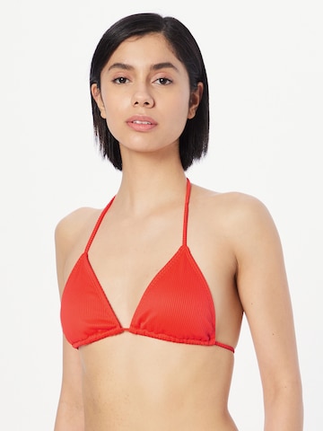 Cotton On Body Triangle Bikini Top in Orange: front