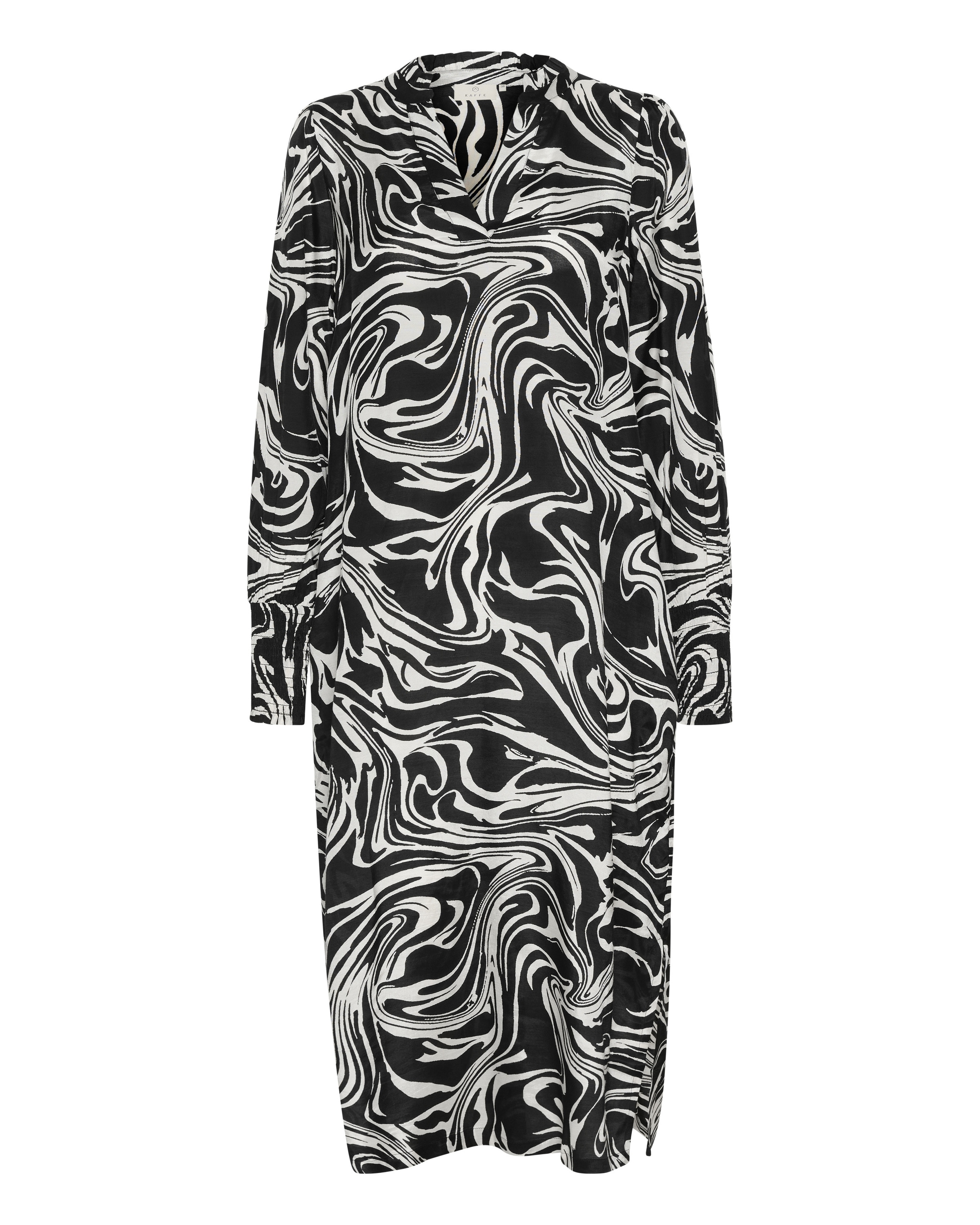 Kaffe Jurk 'drylia' in de kleur Zwart / Wit, Productweergave