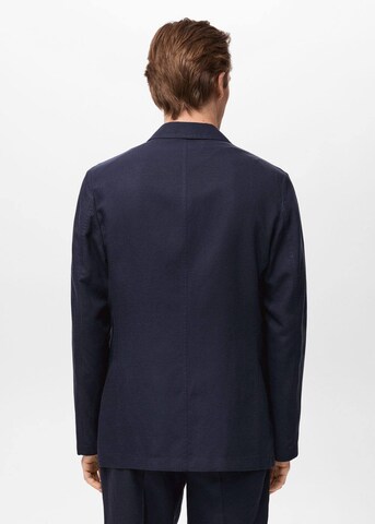 MANGO MAN Slim fit Suit Jacket 'Delave' in Blue