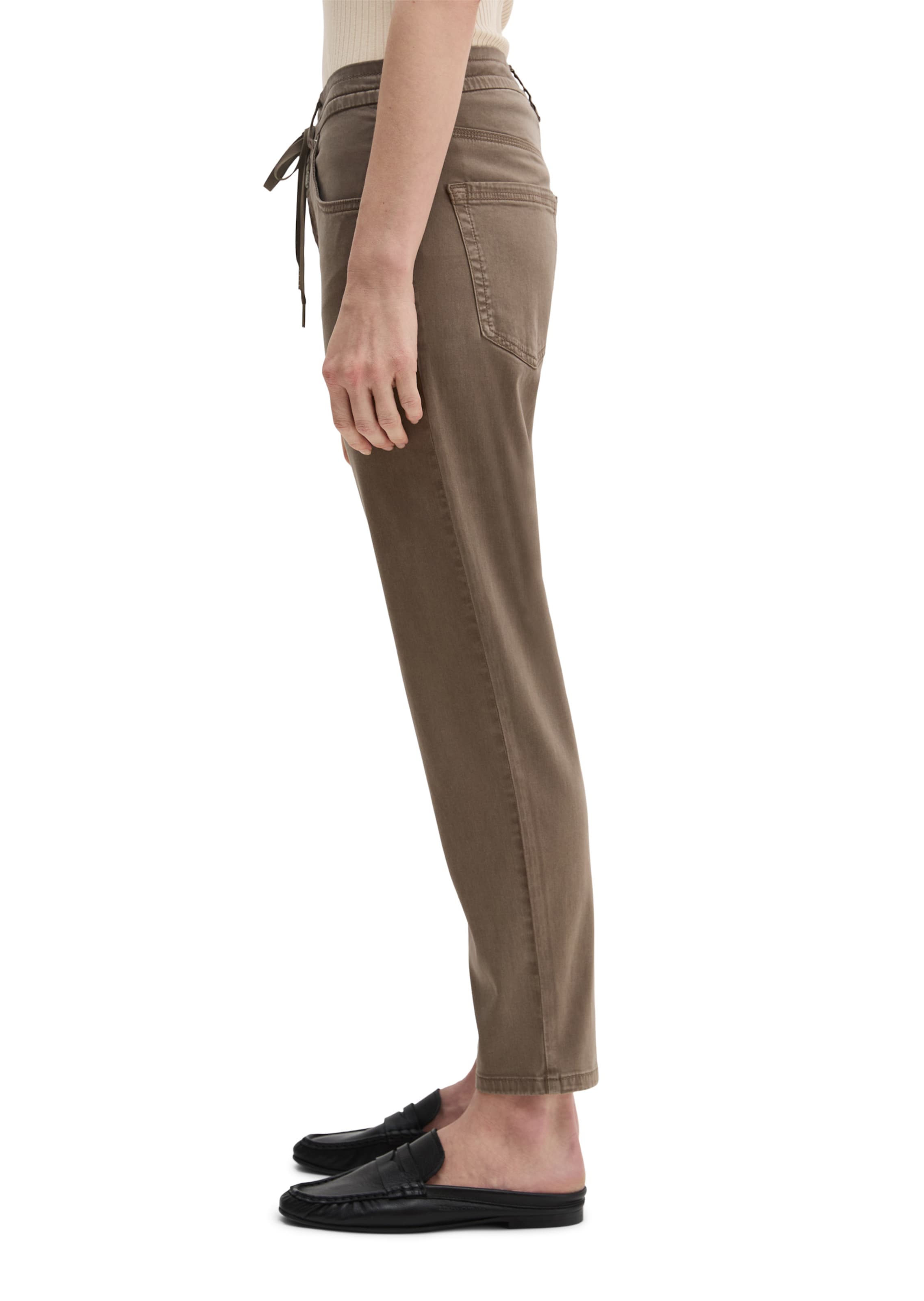 Marc O'Polo Loose fit Trousers 'Theda' in Brown