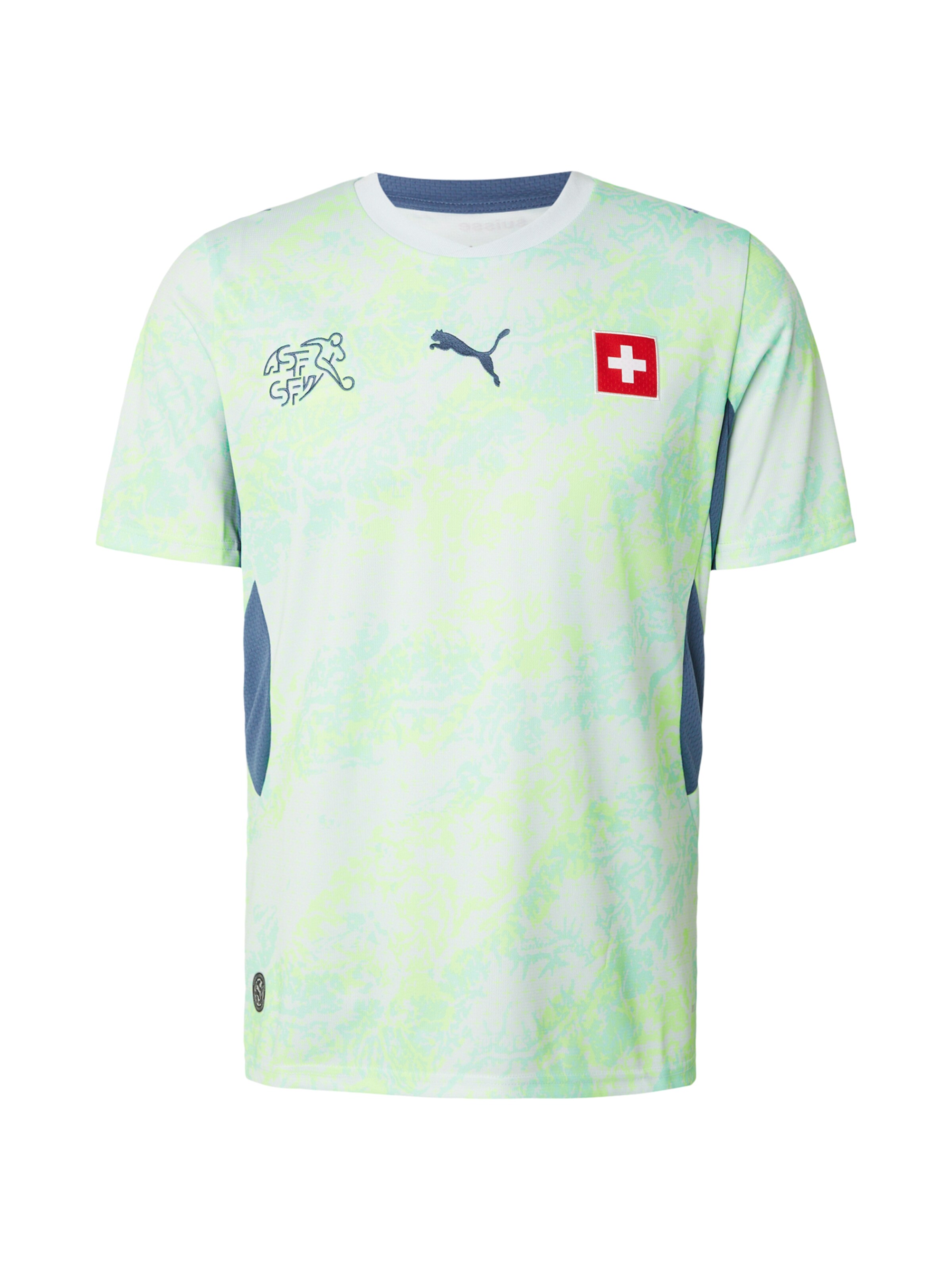 PUMA Αθλητική φανέλα 'SFV Away' σε γεντιανή / μήλο / ανοικτό πράσινο / λευκό, Άποψη προϊόντος