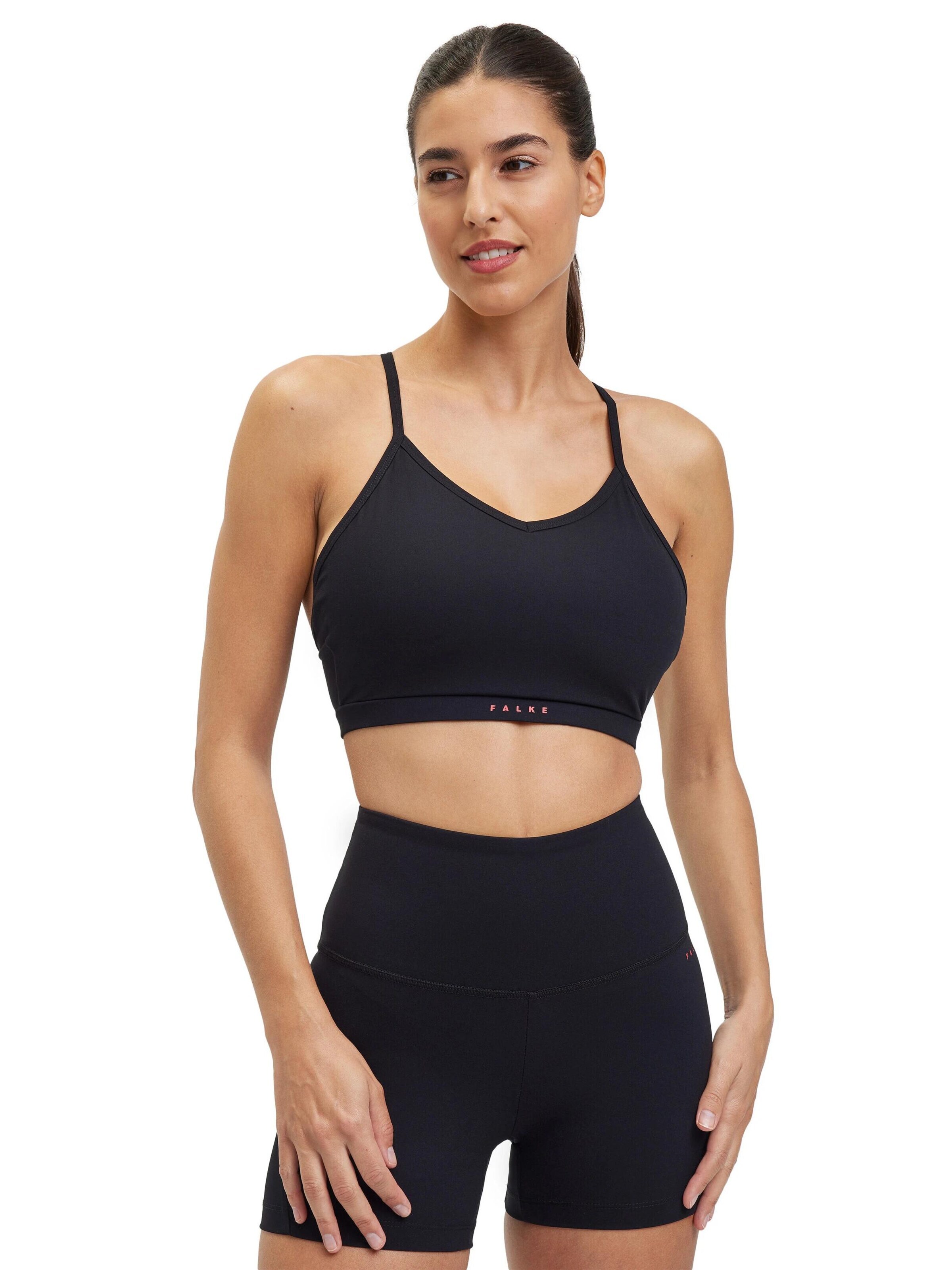 FALKE Medium Support Sport-BH‌‌‌‌‌‌‌‌‌ in Schwarz: Vorderseite