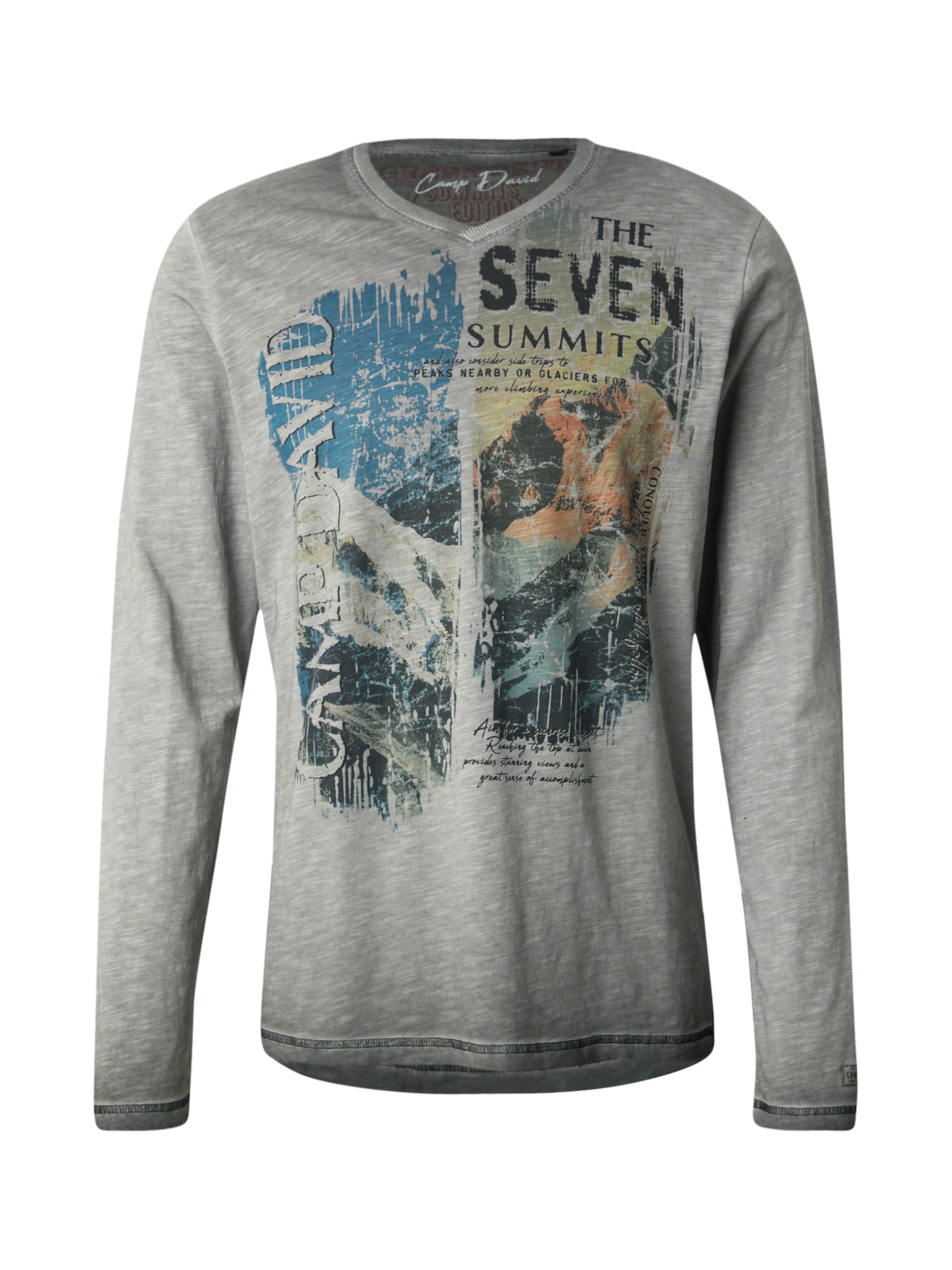 CAMP DAVID Koszulka w kolorze szary: przód