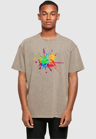 Merchcode Shirt 'Color Splash Player' in Brown: front