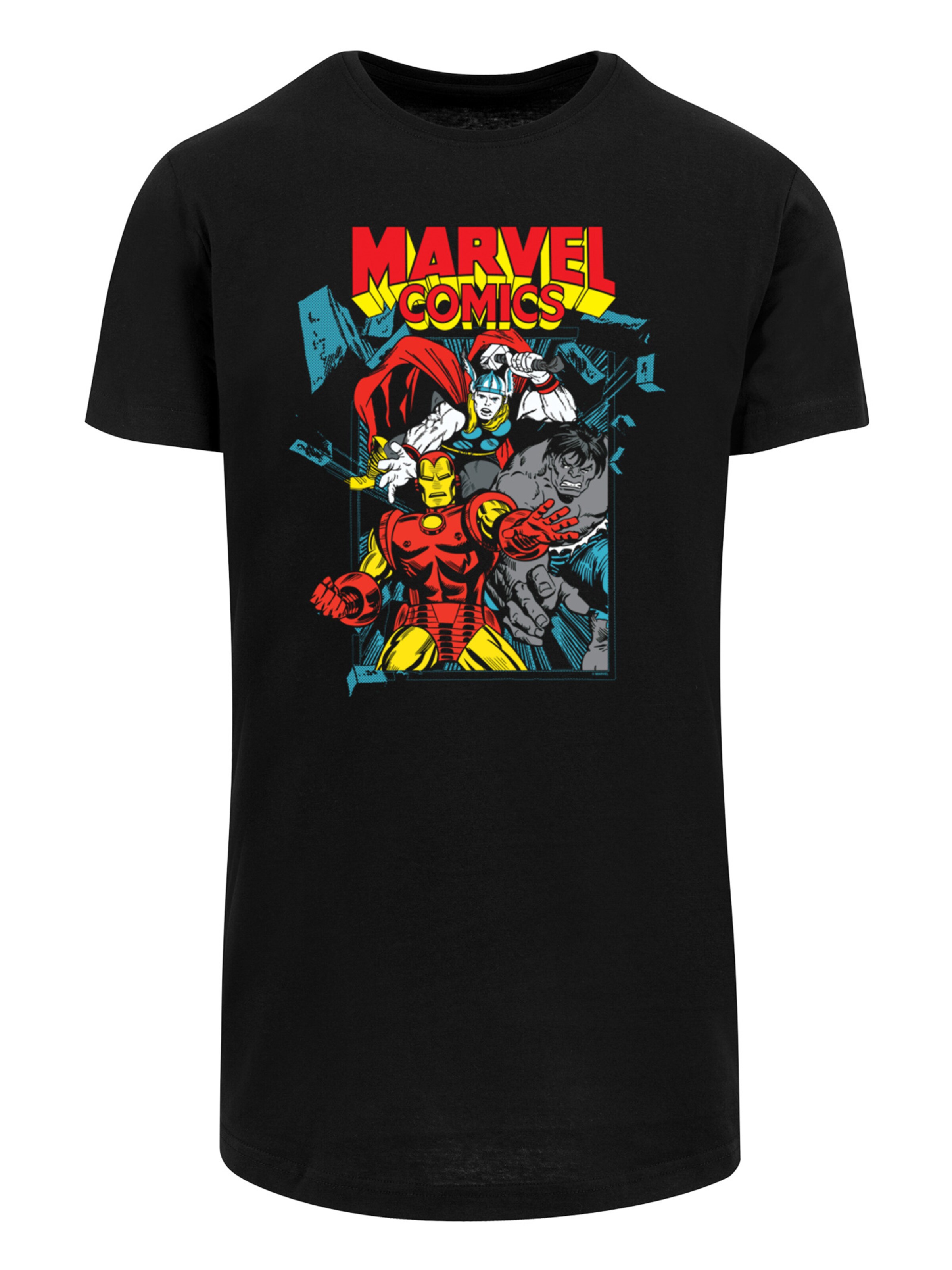 T-Shirt 'Marvel Comics Trio Pose -BLK' F4NT4STIC en noir : devant