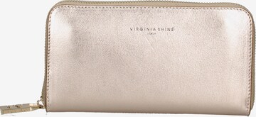 Portamonete 'Portafoglio donna pelle dollaro con zip 20x10 cm' di Virginia Rhinè in argento: frontale