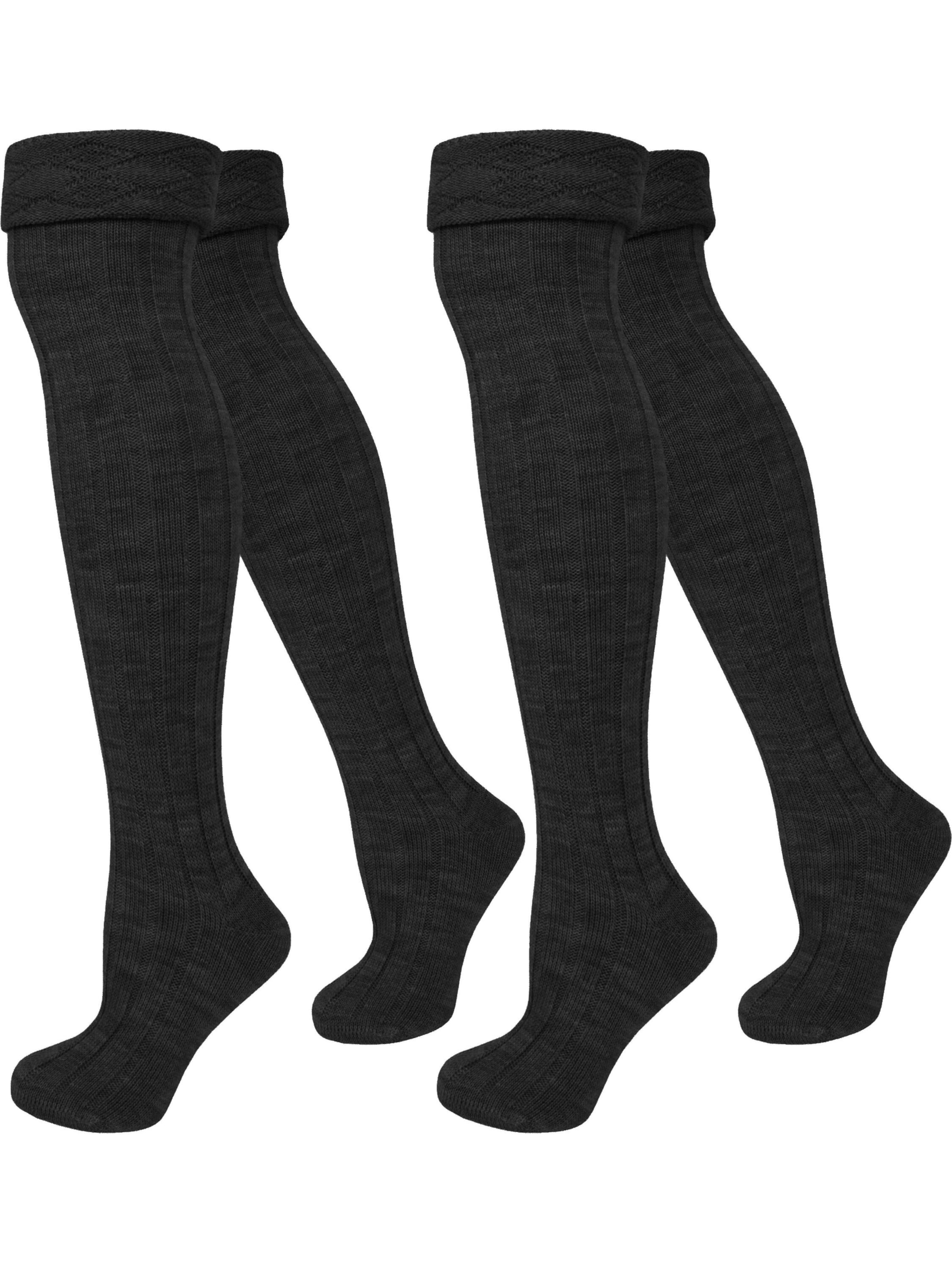 Chaussettes montantes normani en noir : devant