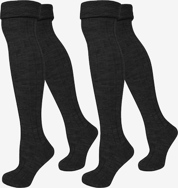 Chaussettes montantes normani en noir : devant