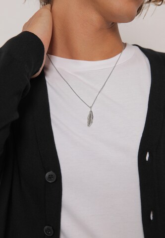 KUZZOI Necklace 'Feder' in Silver: front