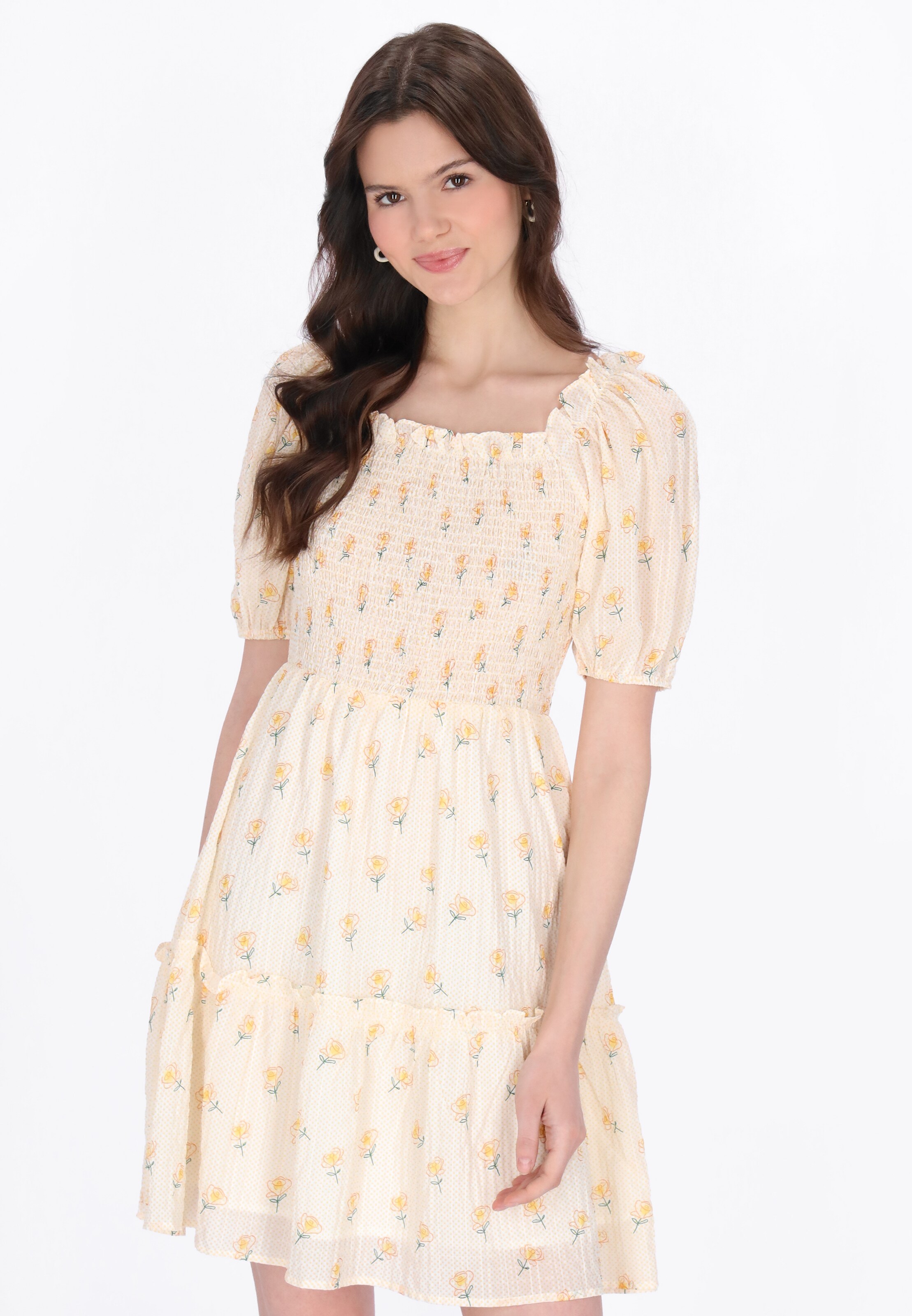 MYMO Jurk in Geel: voorkant