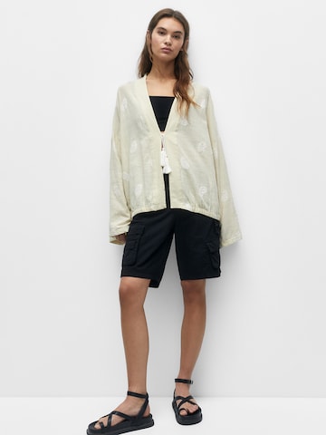 Pull&Bear Knit Cardigan in Beige