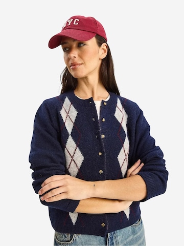 Cardigan Bianco Lucci en bleu