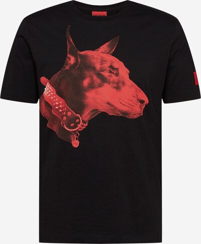 HUGO Majica 'Dedigree' | rdeča / črna barva, Prikaz izdelka