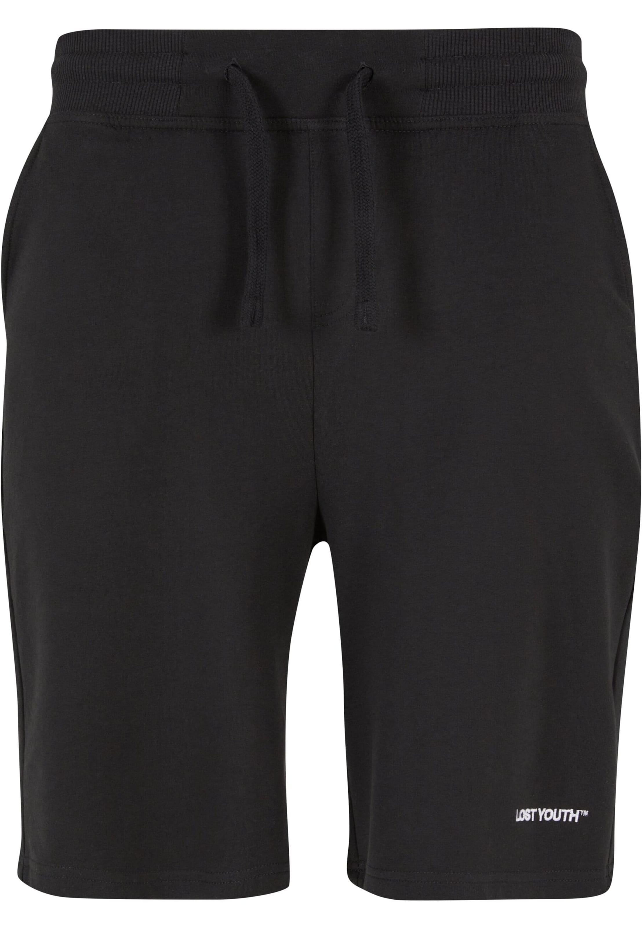 Lost Youth Regular Broek 'Terry' in Zwart: voorkant