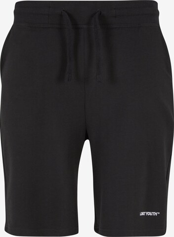 Lost Youth Regular Pants 'Terry' in Black: front