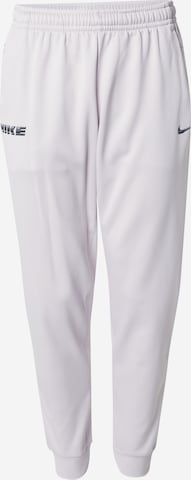 Effilé Pantalon de sport NIKE en blanc : devant