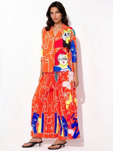 Pantalons de tailleur MSN Collection en orange : devant