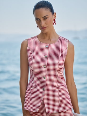 Gilet da completo di love & roses in rosso