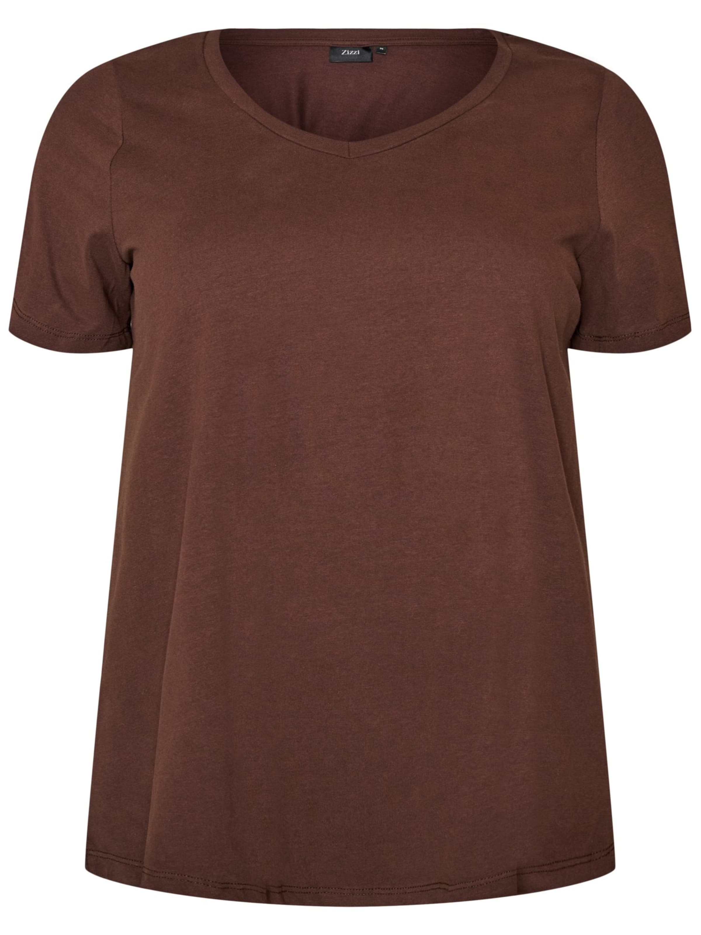 Zizzi Shirt in Brown: front
