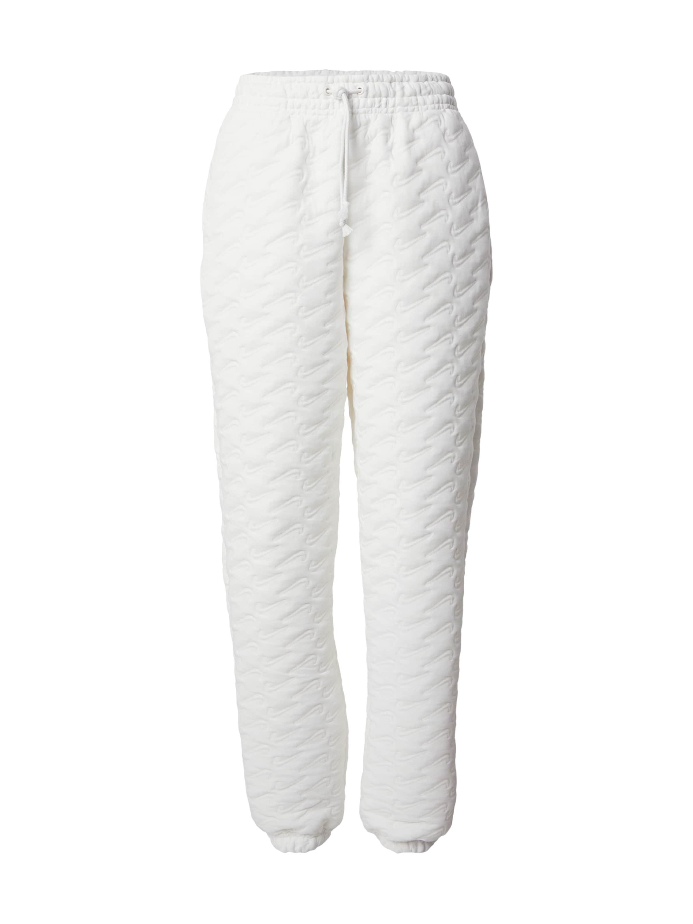 Nike Sportswear Дънки Tapered Leg Панталон 'Phoenix Fleece' в бяло: отпред